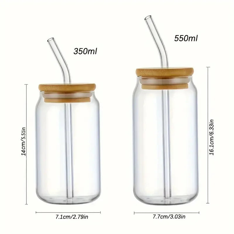 Chic Bamboo Lid Glass Cups